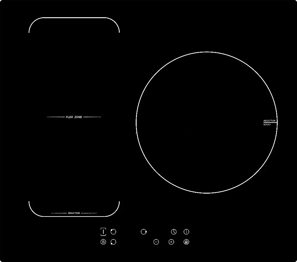 Встроенная 2-конфорочная керамическая плита домино vitro индукционная