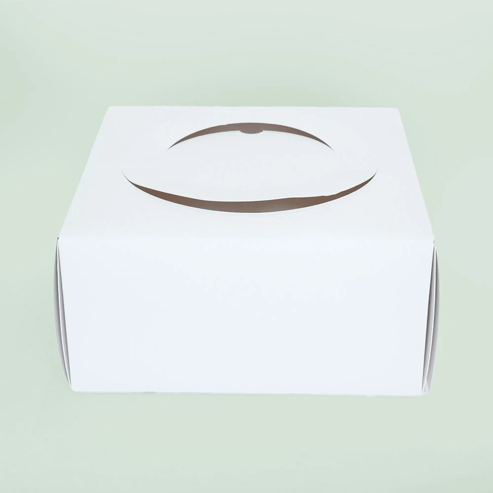 Custom Design Logo Eco Friend Food Grade Printing Foldable Cake Food Cookie Bread Pastry Paper Packaging Boxes with PVC window