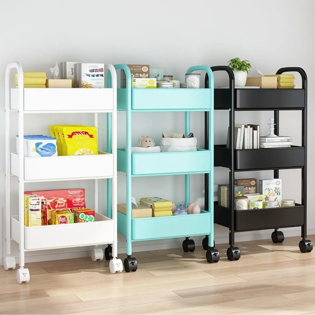 2 3 4 Tier utility Rolling Bathroom Kitchen Cart storage rack trolley Home storage organization cart with wheels handle