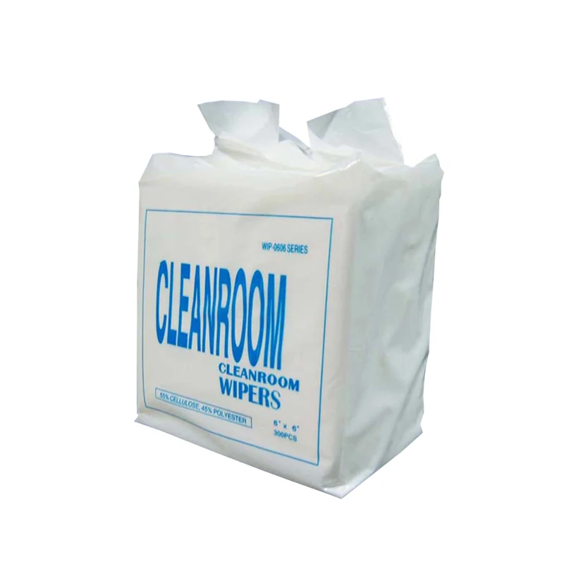 0606 6x6inch lint free disposable industrial smt cleaning cleanroom cellulose polyester 60gsm fabric spunlace nonwoven wipes