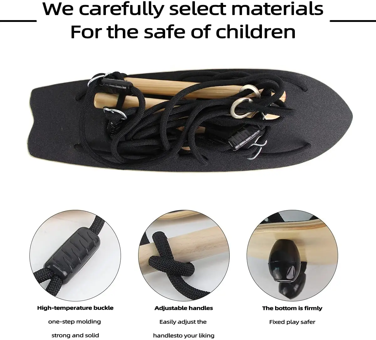 Amazon Children Wooden Stand up Surf Board Skateboard Hanging Tree Swing Set with Adjustable Rope for Outdoor Backyard