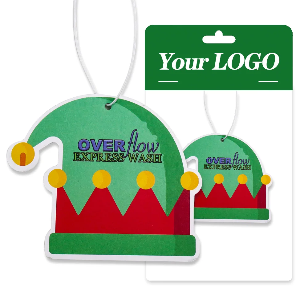 Long lasting smell custom different scent hanging paper car fragrance custom paper top luxury car air freshener wholesale