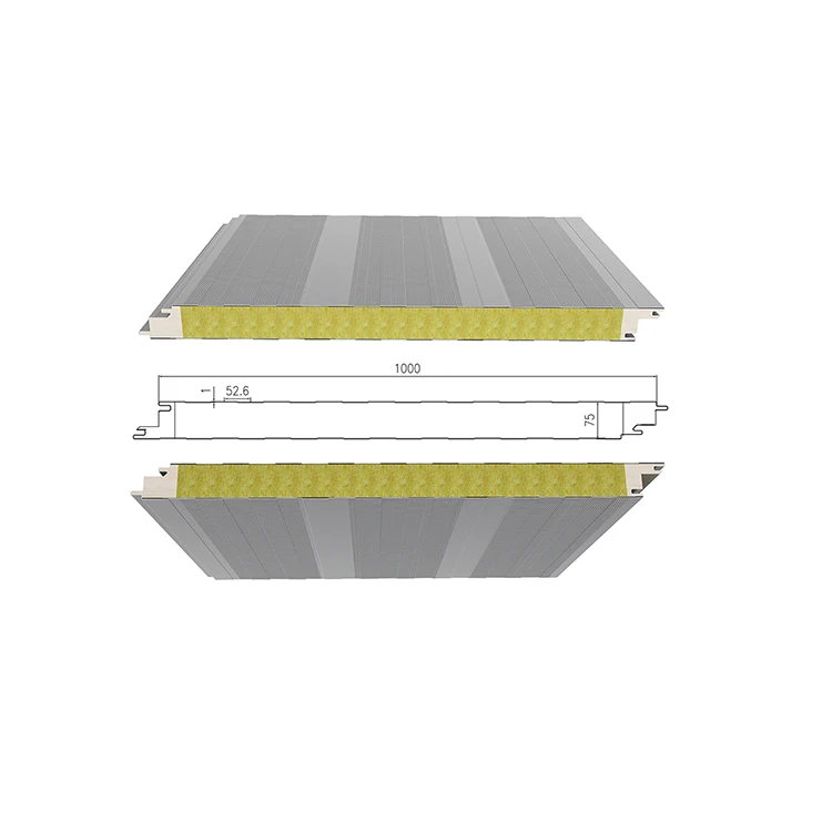 Cheap Price Heat Insulation 50mm Concrete Rock Wool Wall Sandwich Panel