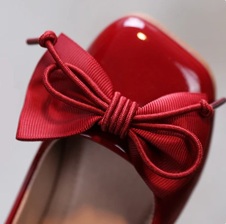 2021 spring new soft bottom peas shoes girls patent leather bow princess shoes