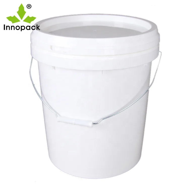 
5 gallon/gal 20l heavi duti white plastic oil paint wash bucket with lid PP/ hdpe pail 