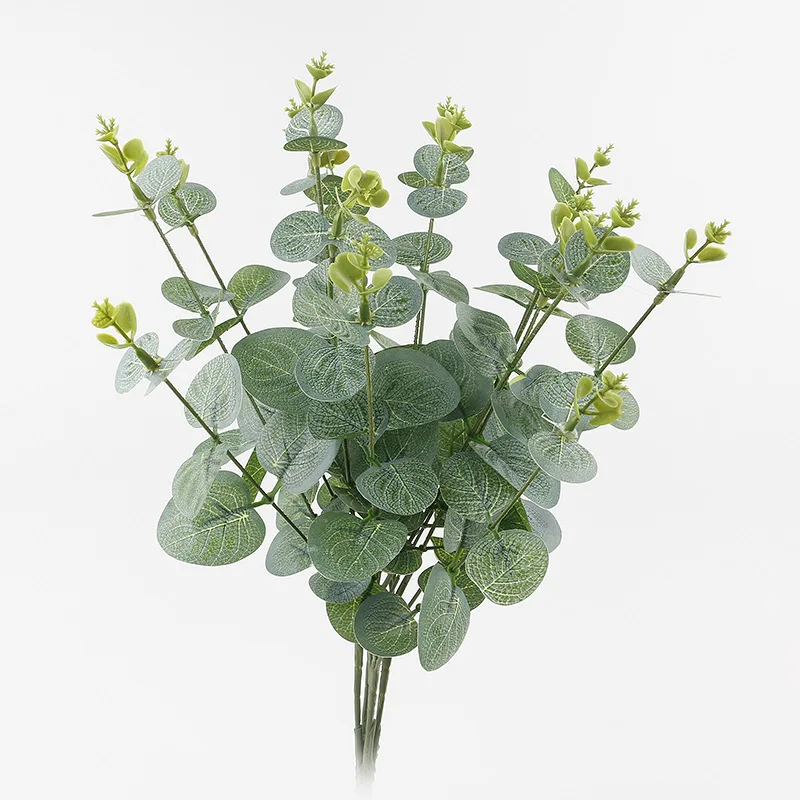 Plastic eucalyptus artificial green leaves money leaf plants artificial leaf flower arrangement