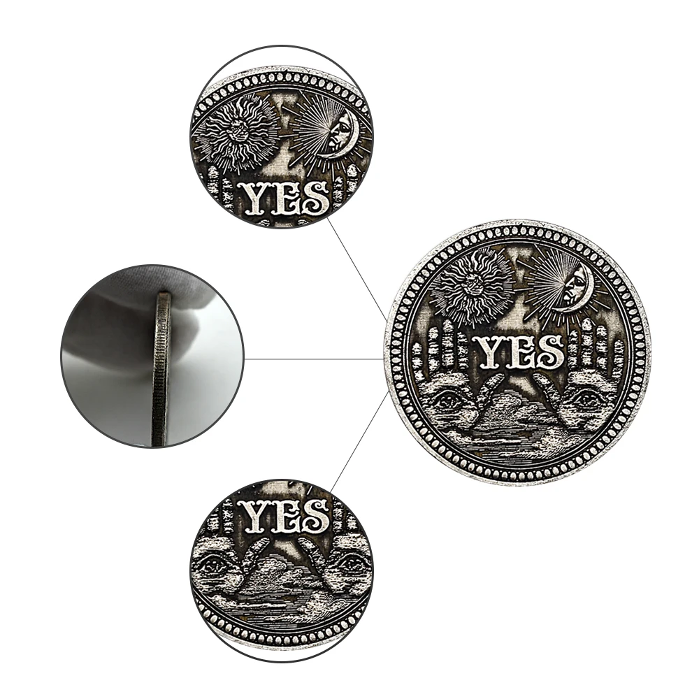 Yes No Decision Coin Hobo Nickel The Eye of God Challenge Medal in Capsule
