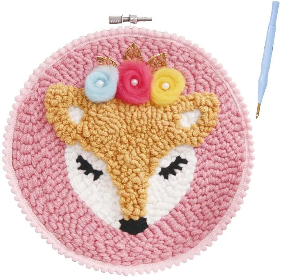 2021 Wholesale Diy New Product Latch Hook Punch Needle Kits For Kids Stitching