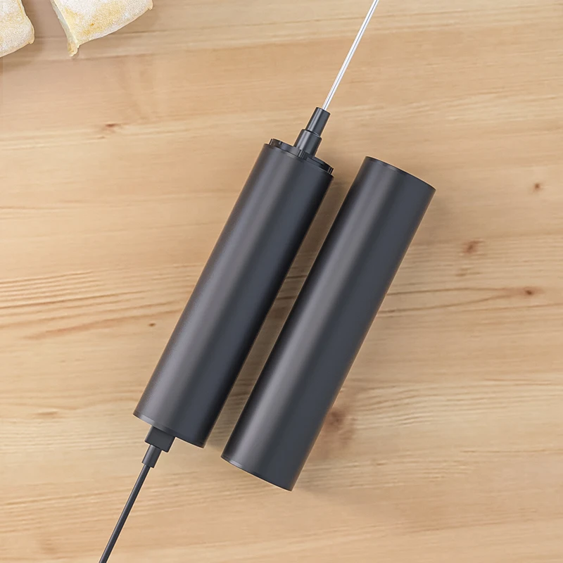 Portable Black Automatic Stainless Steel USB Rechargeable Handheld Electric Milk Frother for Coffee