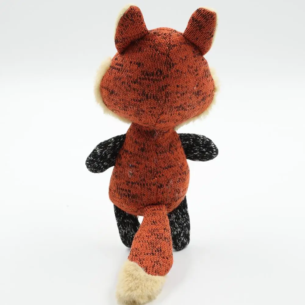 wholesale soft knitted fabric fox shape plush dog toy squeaky pet toy