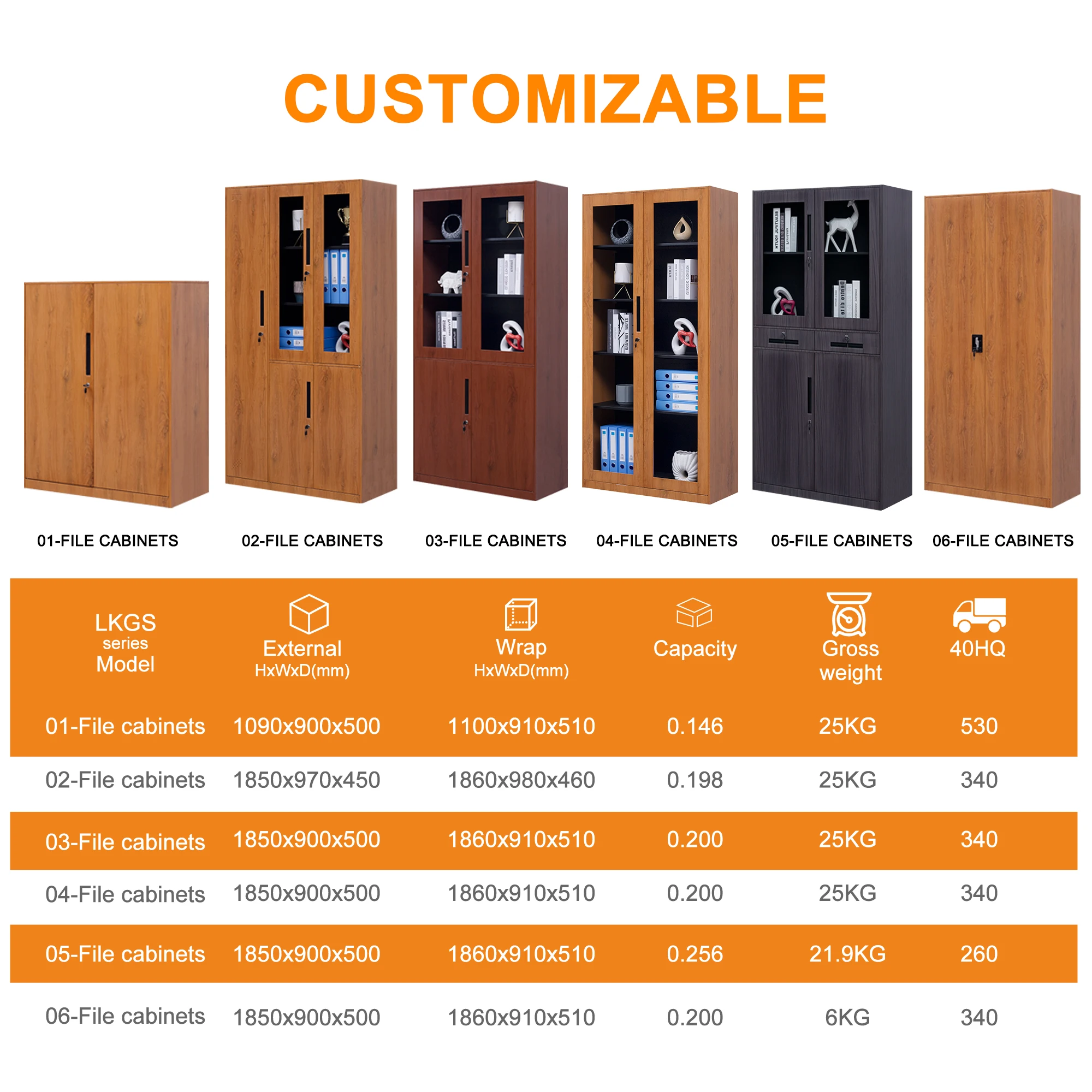 Commercial Office Furniture Steel Office 2 Swing Glass Door Metal File Filing Storage Cabinet