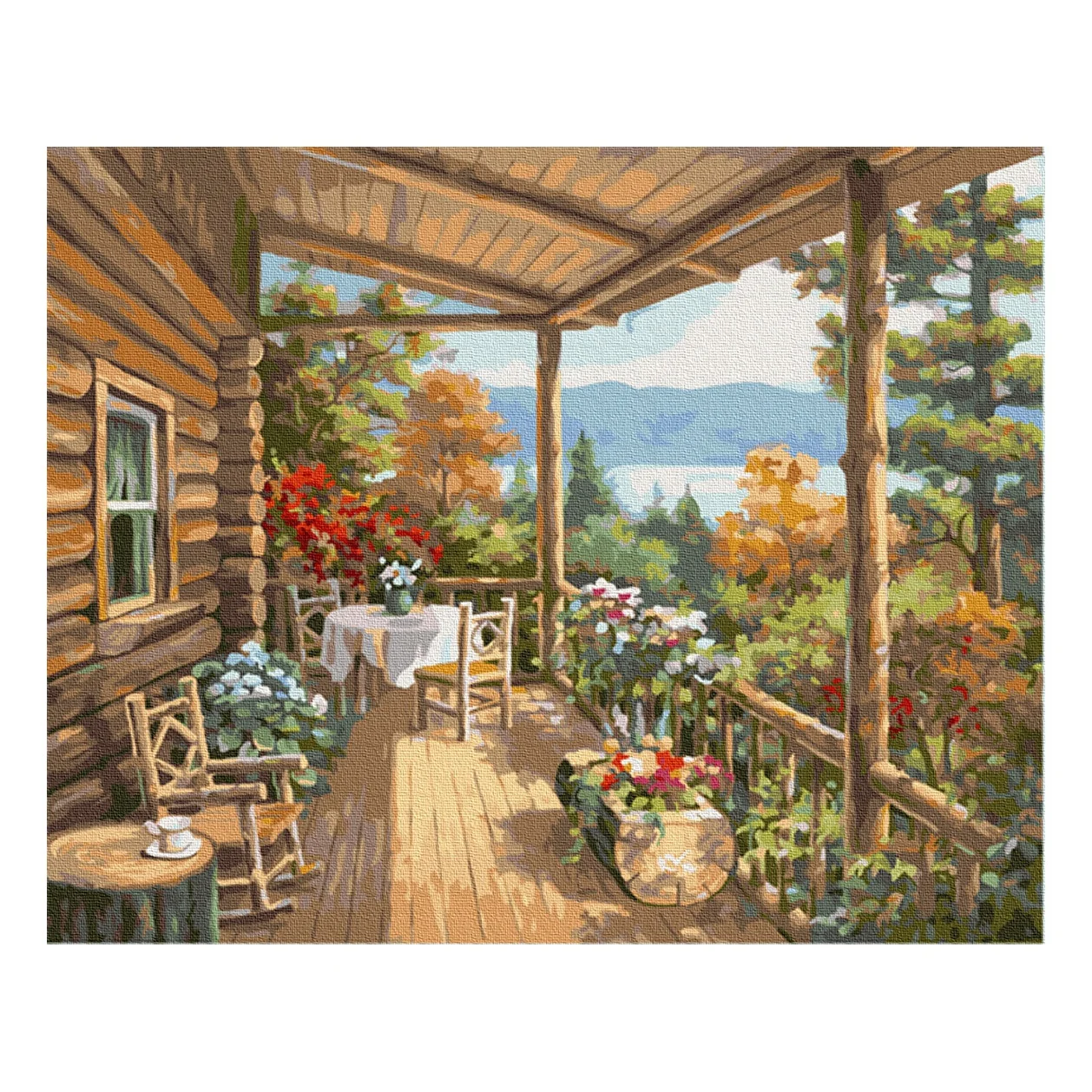European American cottage landscape painting, DIY oil painting by numbers, 40*50 un-fading hotel home decoration painting