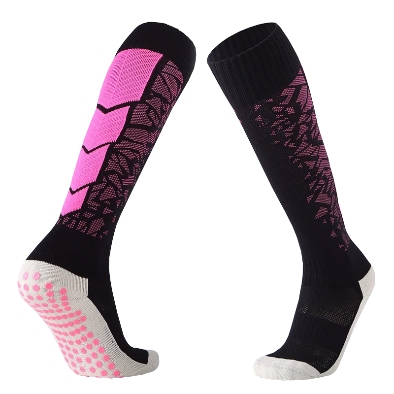 Team sports Antislip grip men long football socks non anti slip crew knee high breathable soccer socks for men