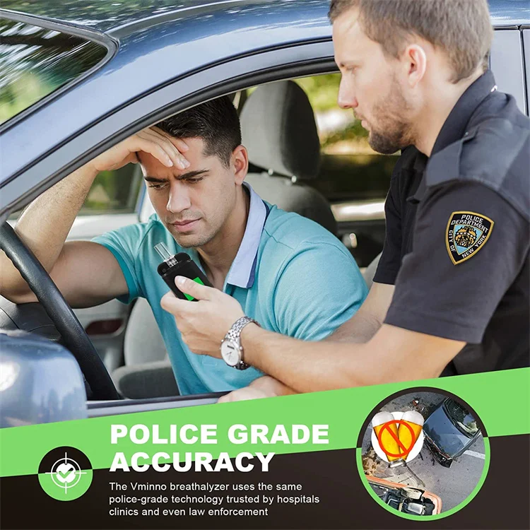 Customize Contactless Alcohol Checker Portable Breathalyzer Digital Alcohol Tester Breathalyser for Roadway Safety