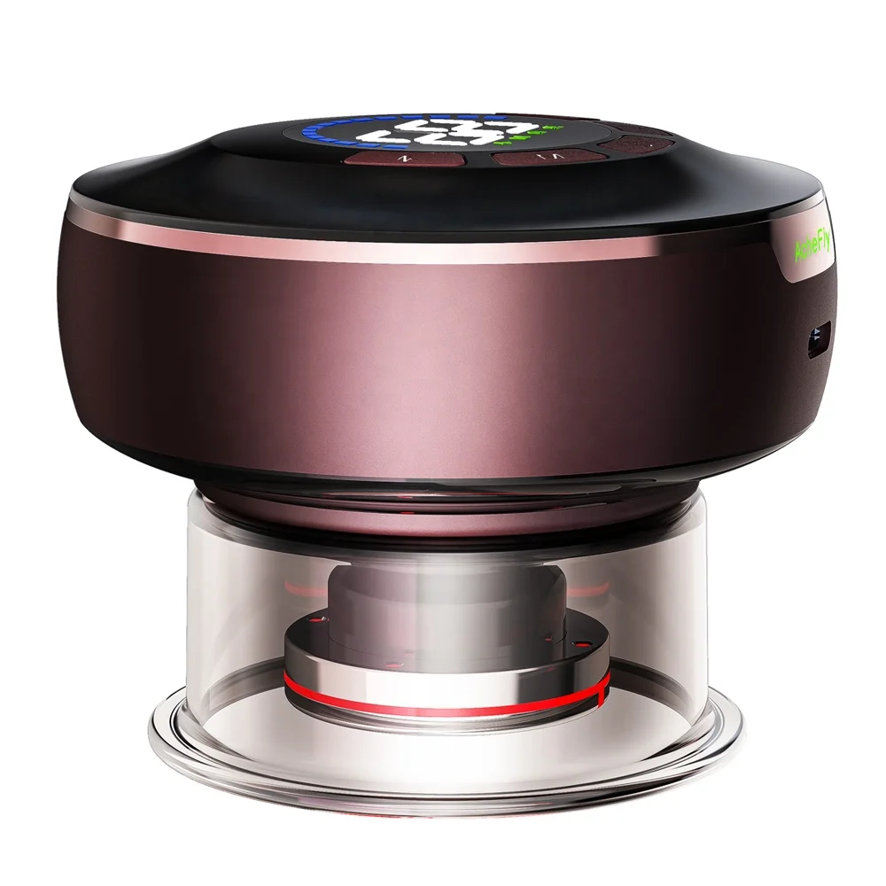 AcheFly Smart Electric Hijama Red Light Vibrating Heating EMS Cupping Therapy Back Neck Massage Machine For Sale