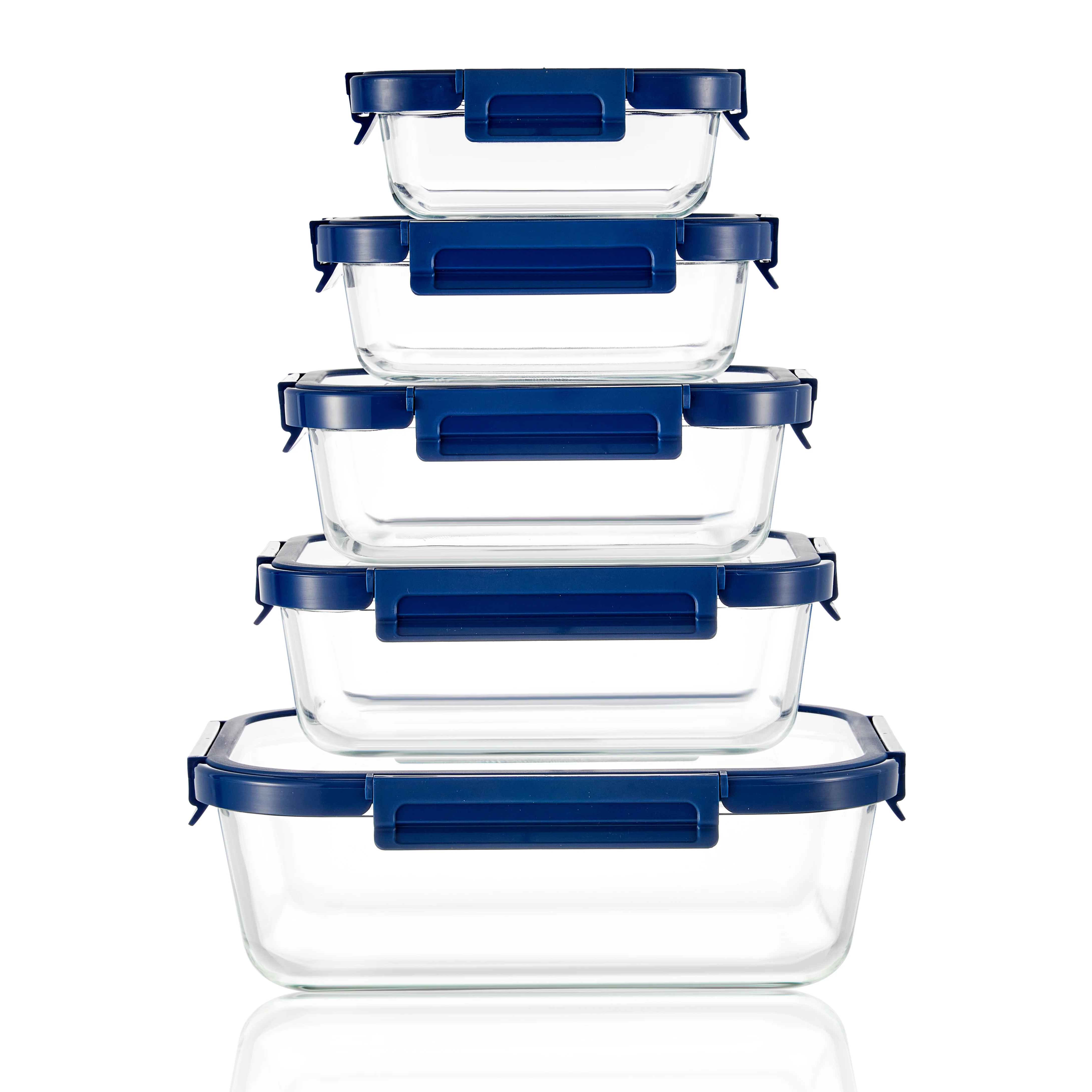 LINUO New Design Food Storage Heatable Glass Food Storage Glass Containers Food With Glass Lid