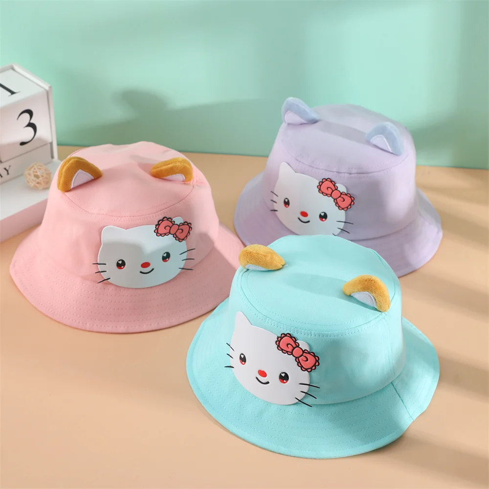 2022 Hot Sale Kids Size Cotton Bucket Hat Kids Sun Hats And Caps For Children