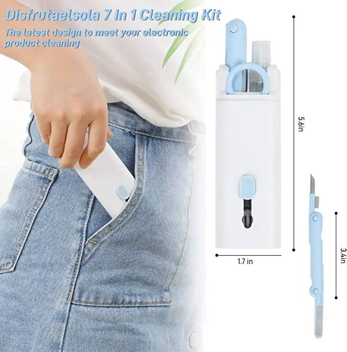 New 7 In 1 Multi-purpose Cleaning Kit Packaging Customized Phone Cleaning Brush Tool Keyboard Cleaner Kit For Laptop