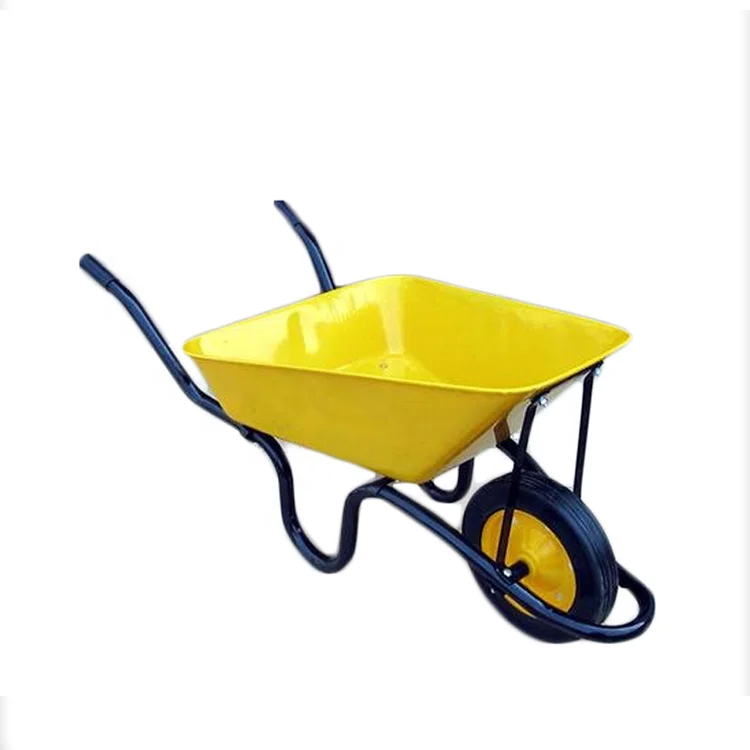 WB3800 75L Capacity  Wheelbarrow with Solid Wheel Kenya Metal OEM Customized Africa CBF Support Tray South