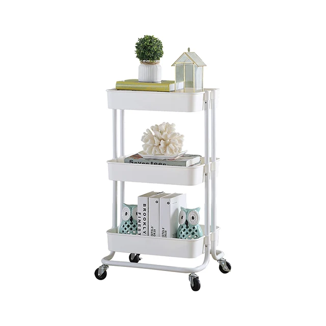 Tenice 3-tiers pedicure tea trolley cart for salons 19 mm*0.7MM metal tube with powder coating