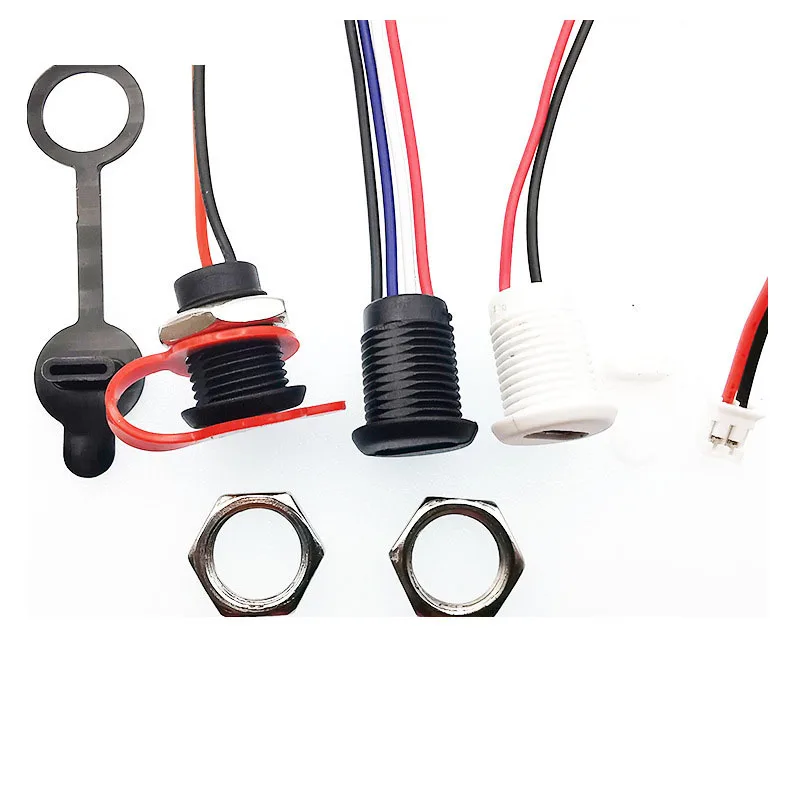 2 Pin USB-C Type Waterproof USB Connector Direct compression female base Female Socket Charging Interface With Welding Wire