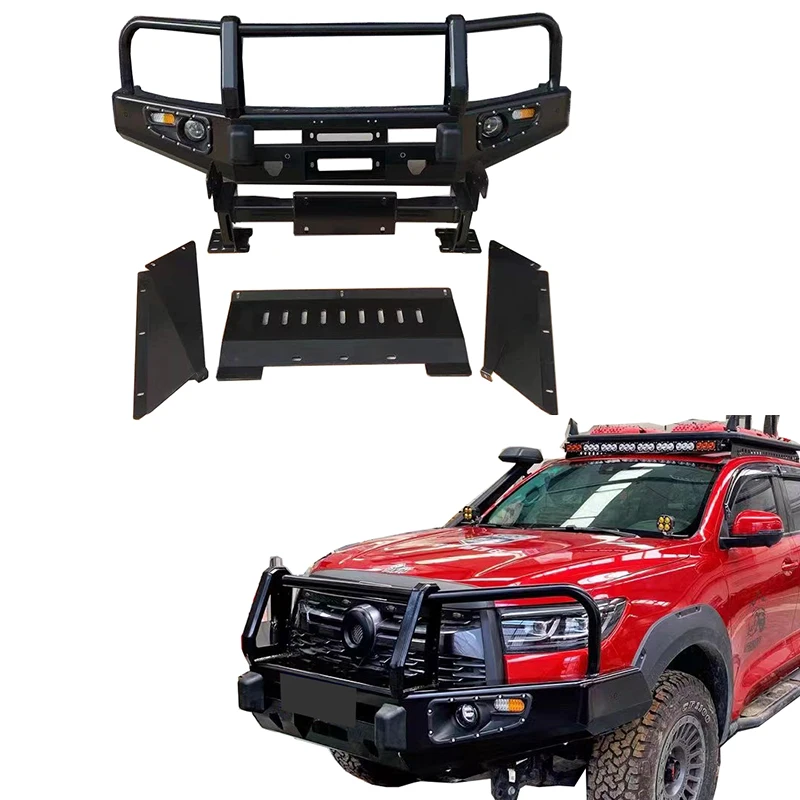 Custom Auto Accessories Front Bumper Rear Bumper Guard  With Led Lights Set Side Steps For GWM
