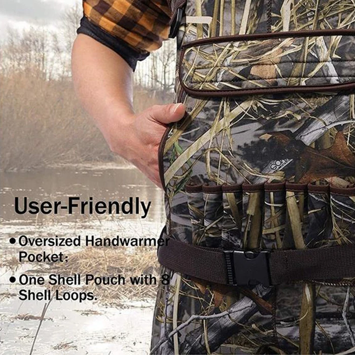 Hunting Fishing Breathable Waterproof Neoprene Wading Pants Waist Chest fly waders with PVC rubber boots