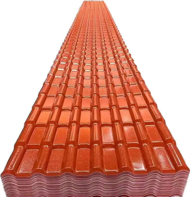 Fireproof waterproof 1050mm ASA PVC Spanish bamboo roof tile roof sheet for traditional building construction