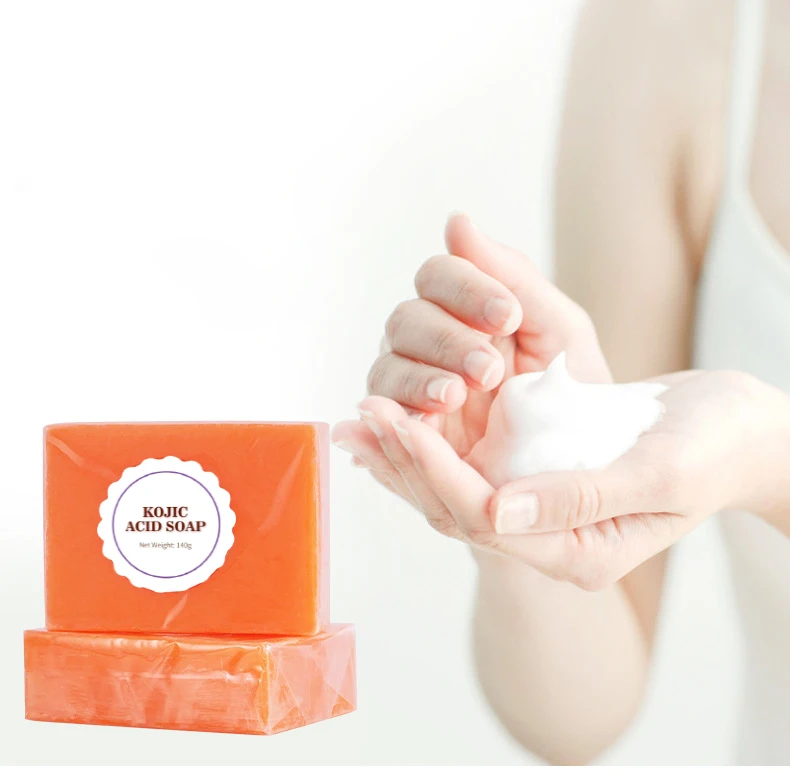 Organic Natural Solid Kojic Acid Soap Glycerin Honey for Deep Skin Brightening Turmeric & Charcoal with Lavender Fragrance