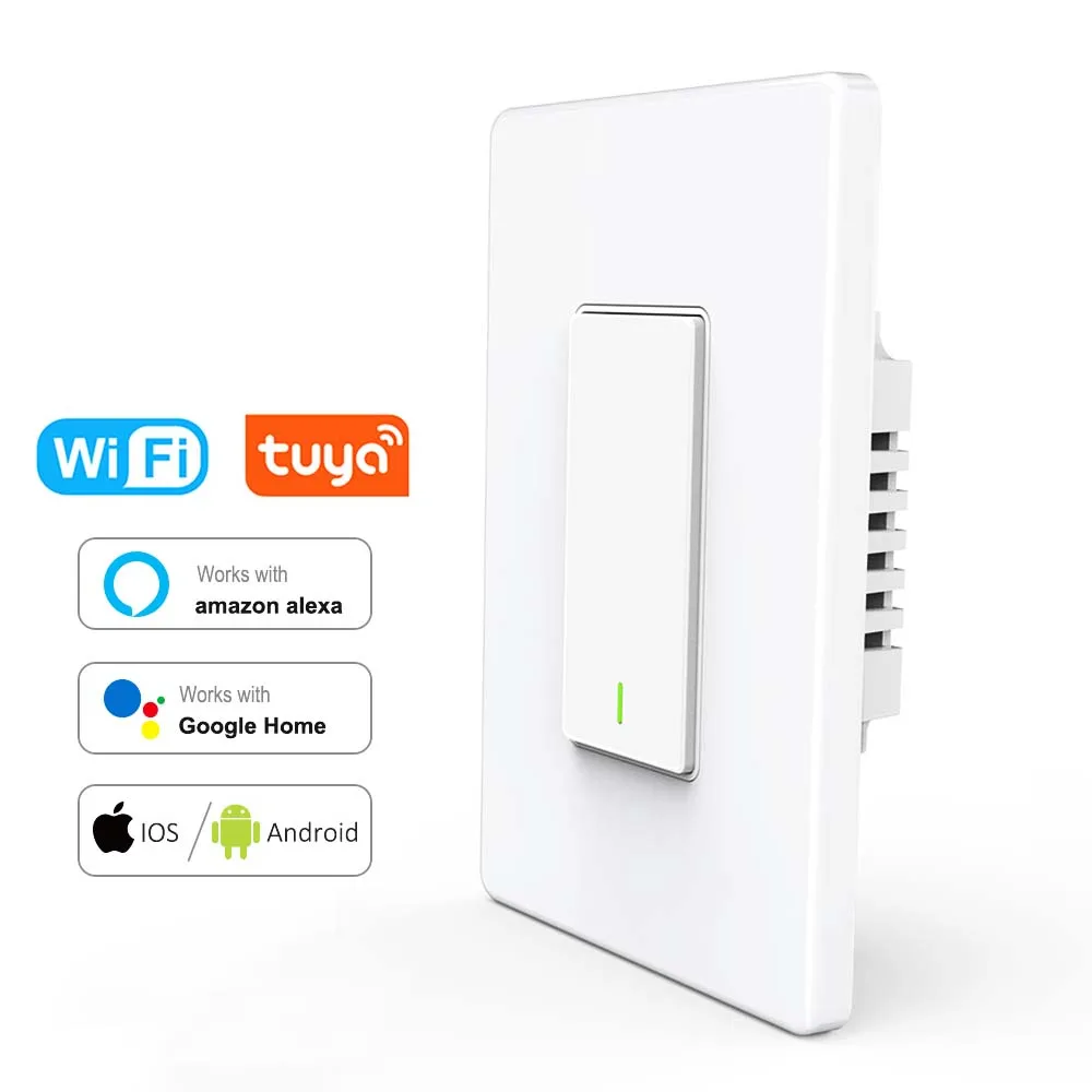 FCC US Style Tuya Remote Control Switch WiFi Smart Wall Switch