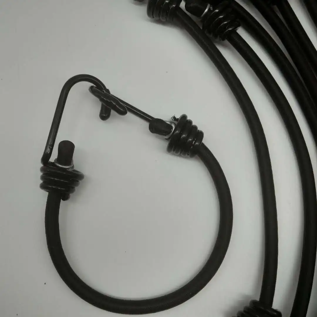 Factory Supply  High quality  Elastic Strap Bungee Cord With Metal Hooks