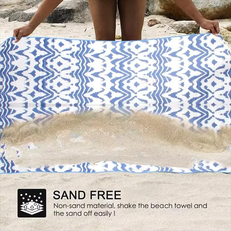 Eco-friendly Beach Towel With OEM Logo 100% Cotton Velour Yarn Dyed Striped Large Oversize High Quality beach towel