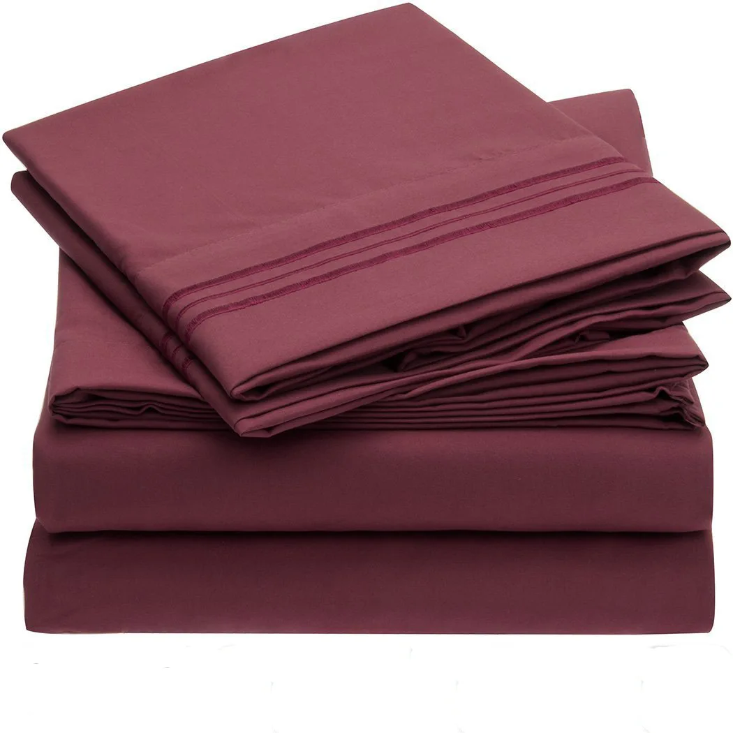 deep pocket cotton bedding 100% polyester Hotel White Bedsheet 4 Piece Bed Sheet Set