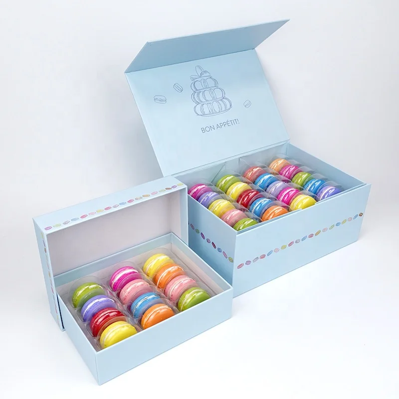 Custom macaron box packaging cookie cardboard paper box diy gift box printed