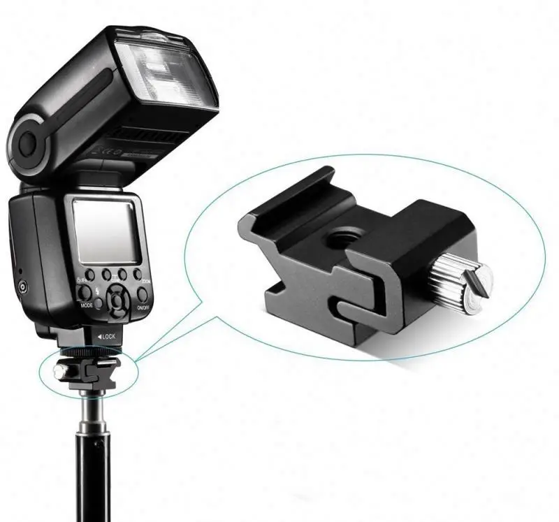 Factory Direct Sale ESPORT 1/4 Screw Hot Cold shoe Mount Adapter for Flash Bracket Photo Studio Accessories