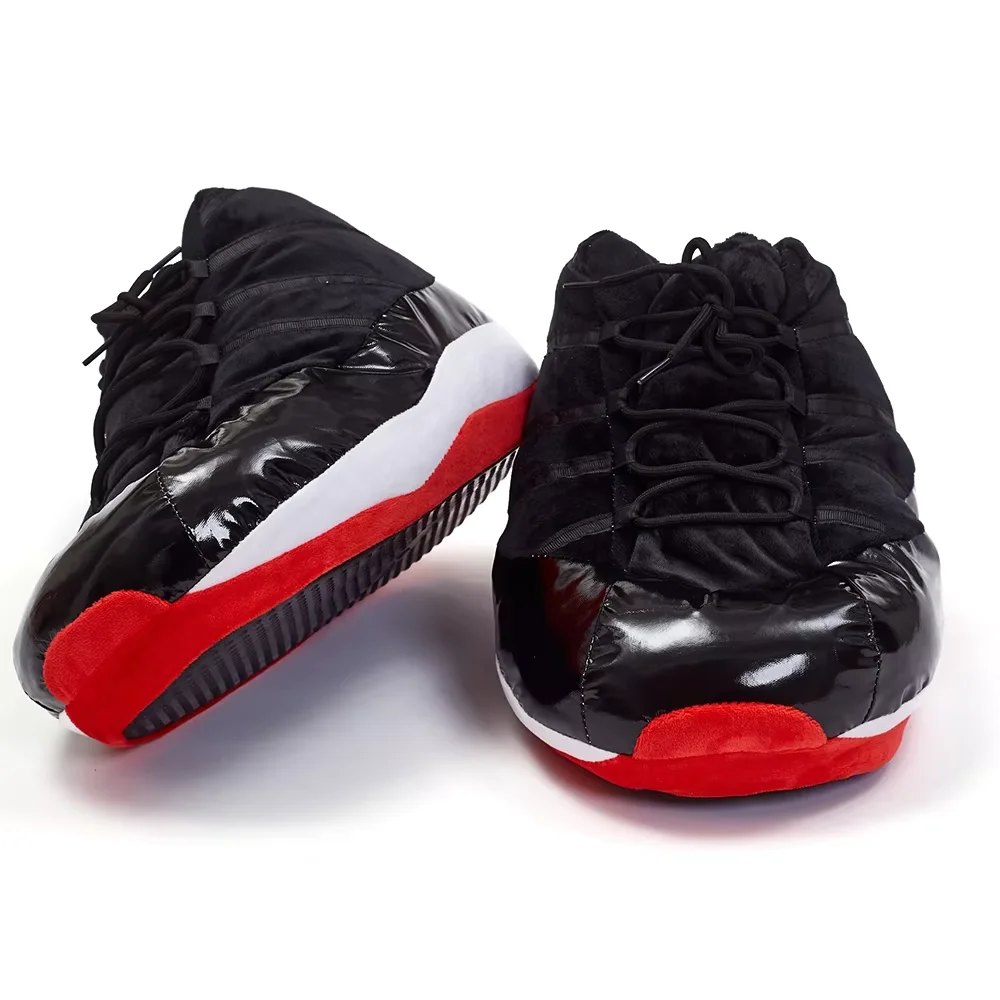 Hedian 2024 HOT Factory wholesale home slipper costom men women cotton slipper plush sneakers one size fits all sneaker slippers