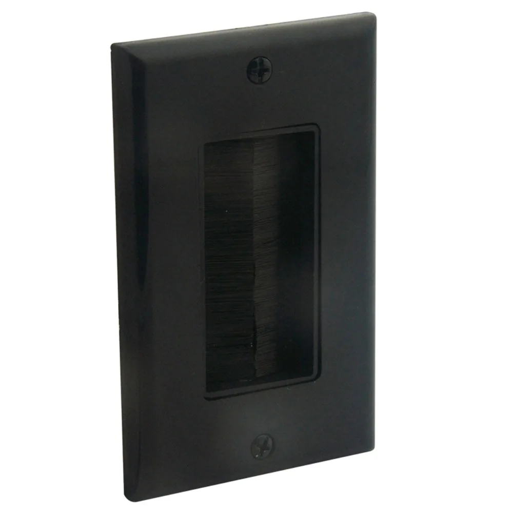 1 Gang Brush Wall Plate For In Wall Cable Entry