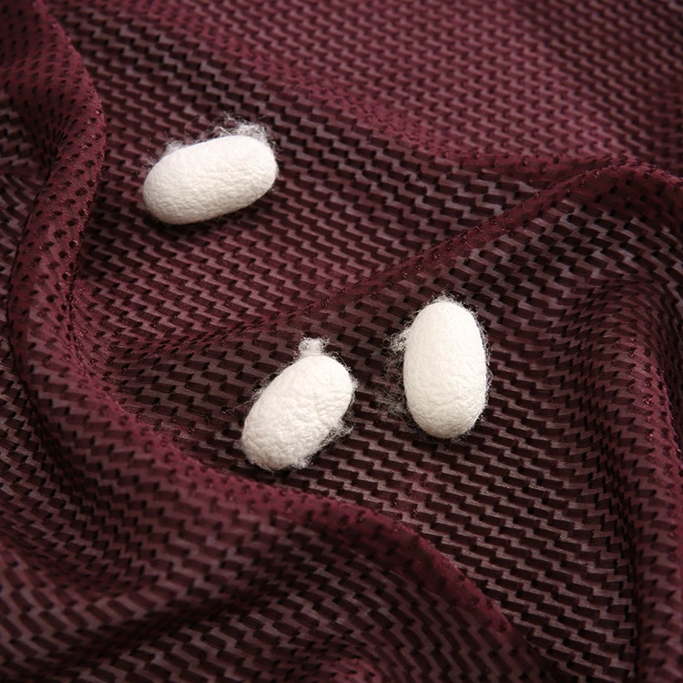 
New design hollow mesh red 14MM viscose rayon silk viscose fabric for clothing 