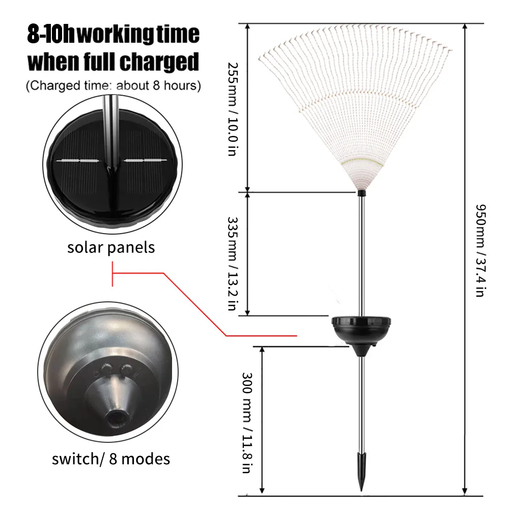 Outdoor Solar Powered 90 120 150 Led Grass Globe Dandelion Fireworks Lamp For Garden Lawn Landscape Lamp Holiday Light