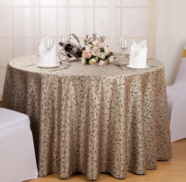 Hedera Helix Ivory White Hotel European Restaurant Household Square Round Table Tablecloth