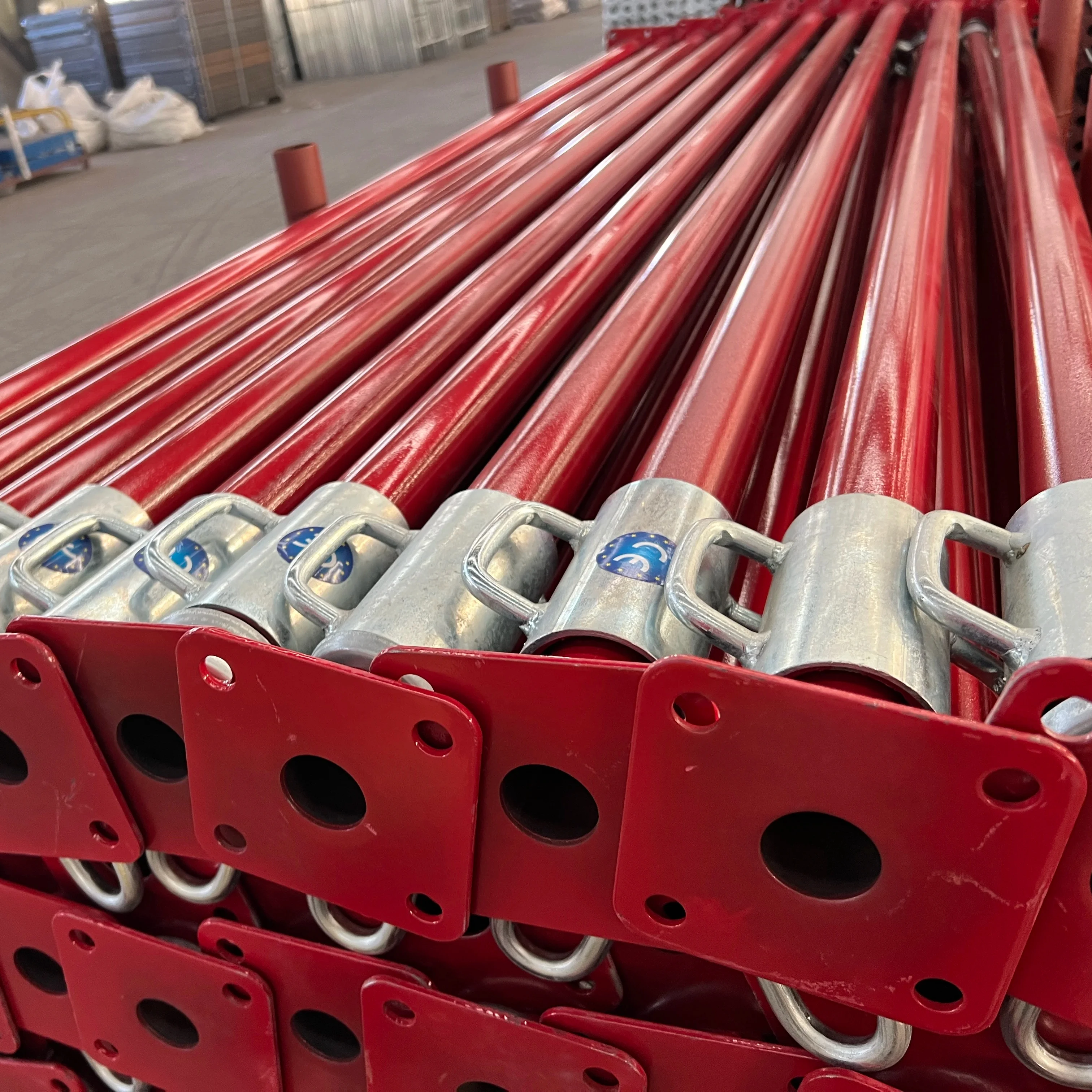 scaffolding adjustable steel shoring jack props with square flower plate