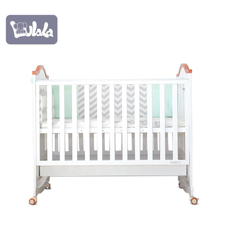 Modern multifunction wood baby cot with