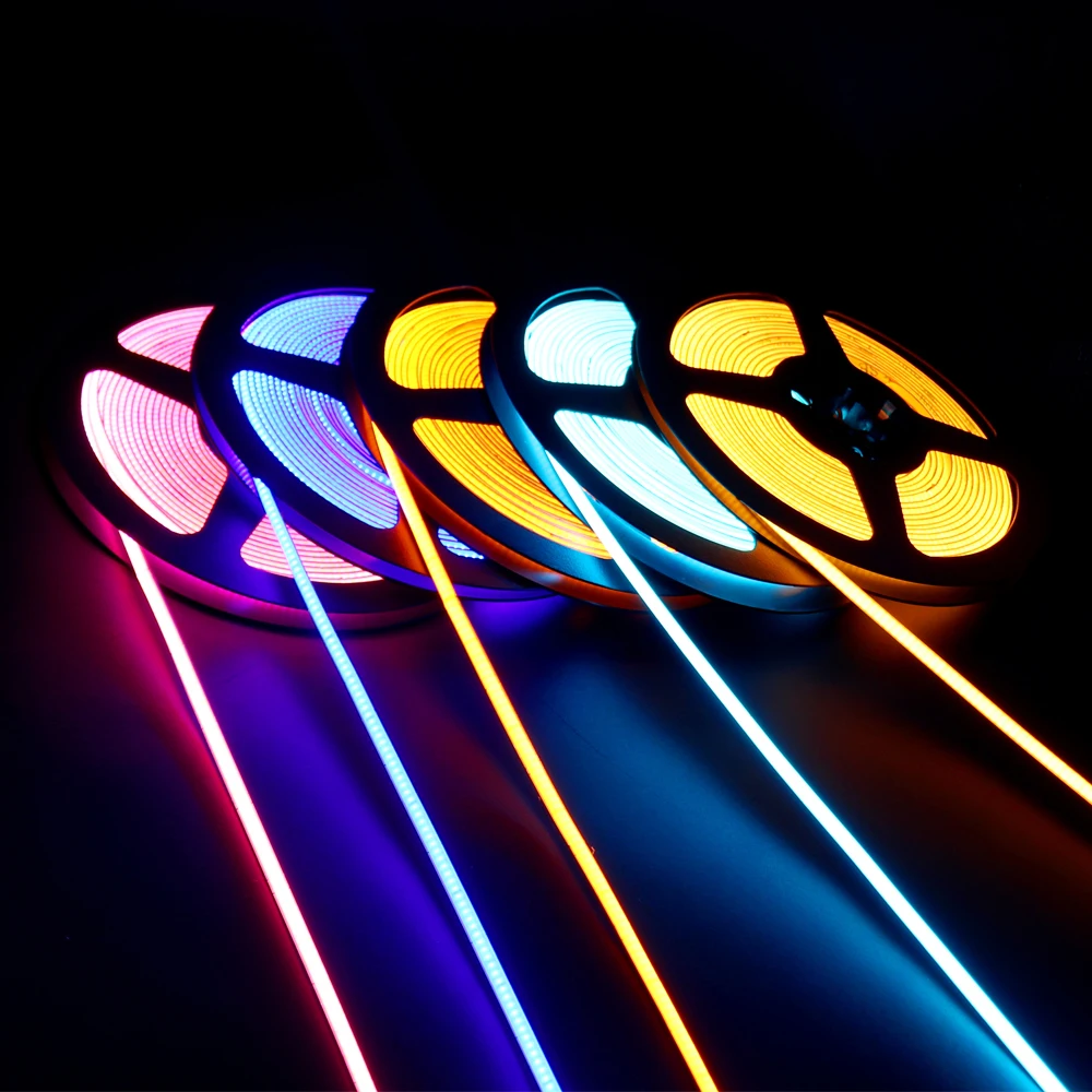 METALUX Flexible Fob Led Strip Light Dc12v 24v For Stair Steps 320leds/m Dc24v 8mm 8w/m 3000k 6000k Cob Dotless Led Strip