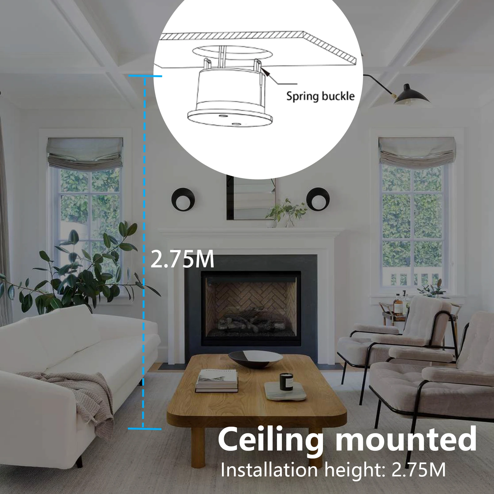 WiFi 110V-240V Radar Human Sensor with Breath Monitoring, Heart Rate Monitoring,Supporting App Check the Monitoring Data