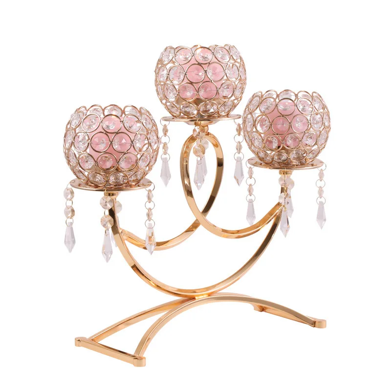 lanterns and candle jars Table Nordic Modern Stick Wedding Decorative Candlesticks Stand Metal Gold  Candle Holder For Hom