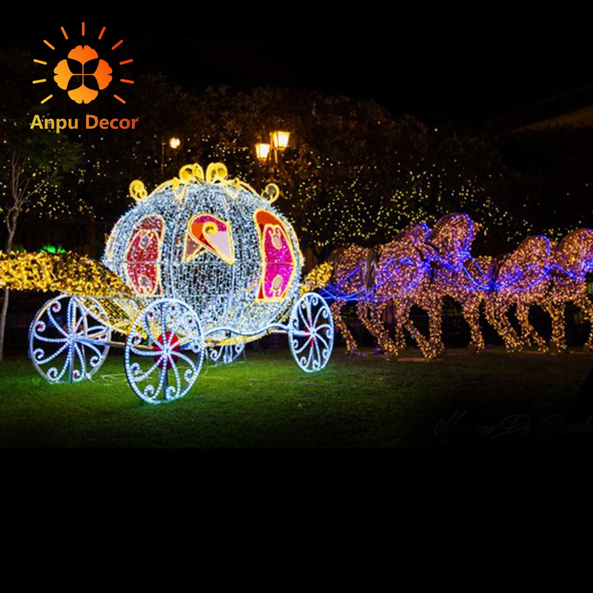 Large outdoor lights horse led acrylic outdoor christmas decorations