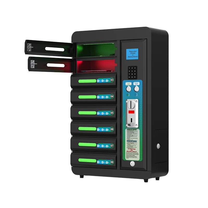  USB charger 8-bay Coin Operated Cell Phone Charging Station Locker/Mobile charging