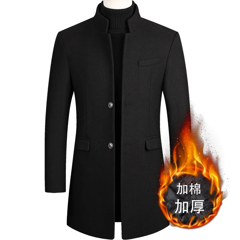 Autumn Winter Mens Windbreaker Coat Slim Fit Business Casual Long Trench Coat Man Spring Outerwear