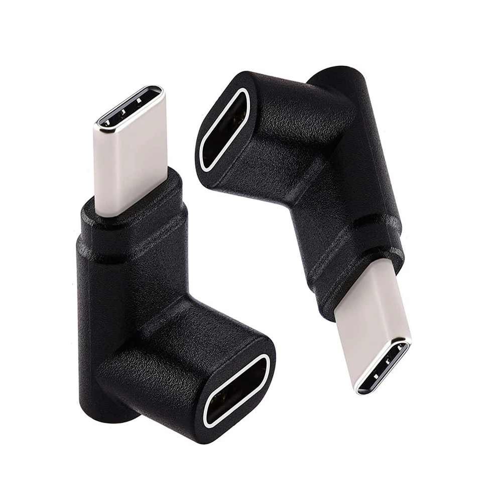 Support Quick Charge USB C Right Angle Adapter 90 Degree USB C to Type-C Male to Female Adapter