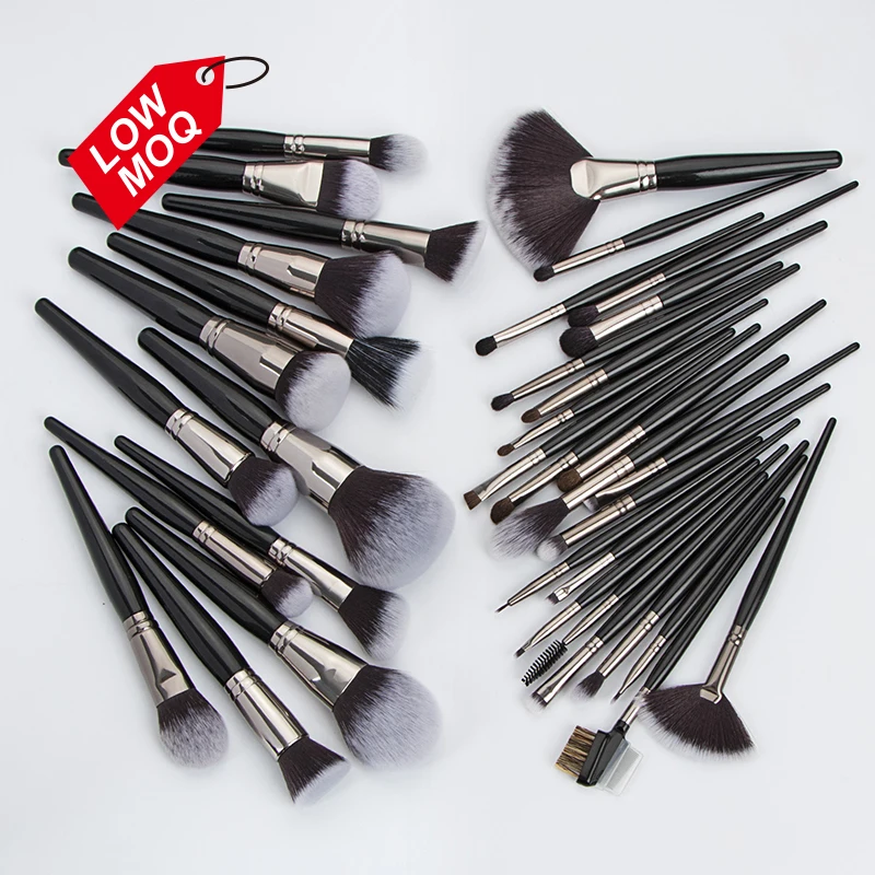 Wholesale 36pcs Black High Quality Make Up Brushes Custom Vegan Makeup Brush Good And Professional Custom Make Up Brush